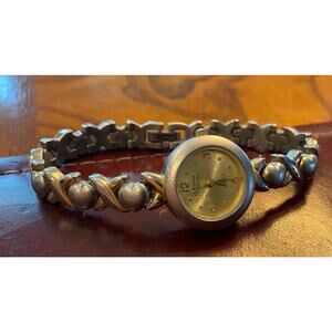 Women's Brushed Metal Victoria Rhein Watch, Gold Tone Accented Bracelet Band